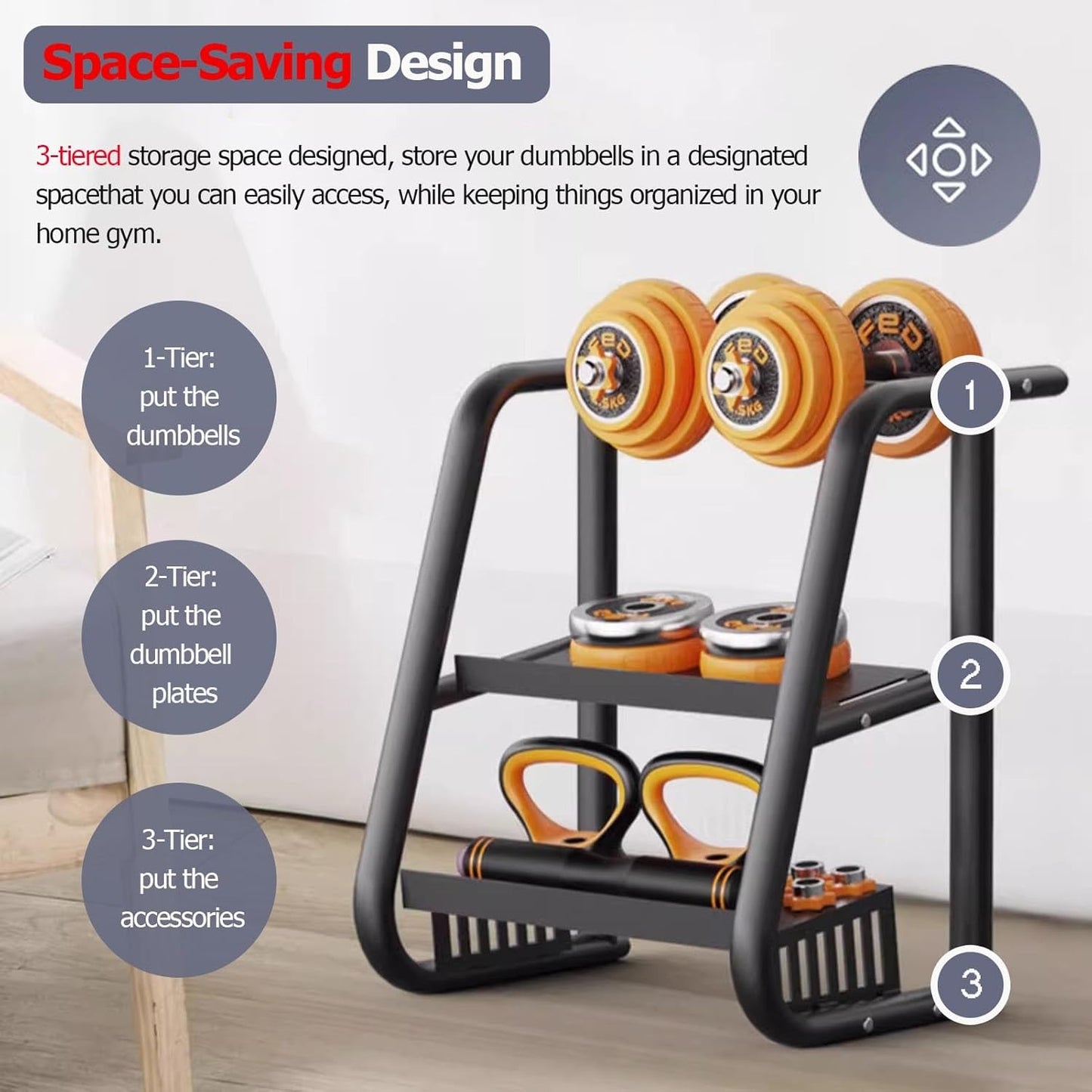 Premium Dumbbell & Kettlebell Rack Stand 🏋️‍♂️ | Durable Organizer for Home Gym Equipment 🏠💪 | Space-Saving Fitness Storage Solution 🔥