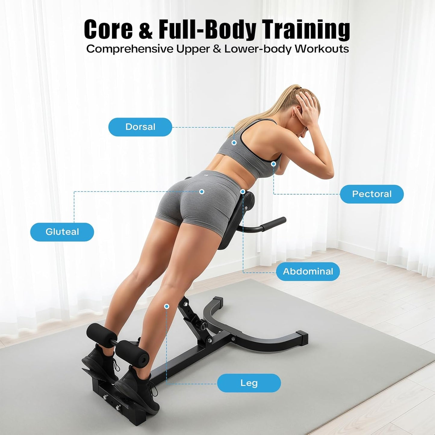 Multi-Functional Abdominal & Hyperextension Equipment – Full Body Workout Machine for Core & Back Strength 💪 | Home Gym Essentials for Fitness Enthusiasts 🔥