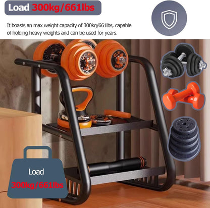 Premium Dumbbell & Kettlebell Rack Stand 🏋️‍♂️ | Durable Organizer for Home Gym Equipment 🏠💪 | Space-Saving Fitness Storage Solution 🔥