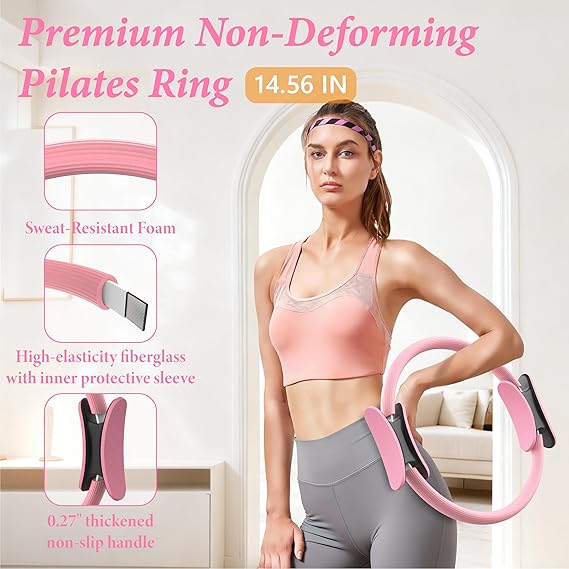 💪 Pilates Resistance Bands Set for Full-Body Workouts | Strengthen, Tone & Stretch Your Muscles ✨