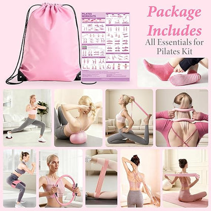 💪 Pilates Resistance Bands Set for Full-Body Workouts | Strengthen, Tone & Stretch Your Muscles ✨